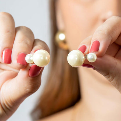 Brinco Pérola 10mm Pino Aço Inoxidável