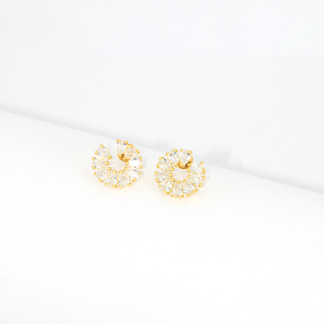 Conjunto Brilho Floral Cravejado Banhado