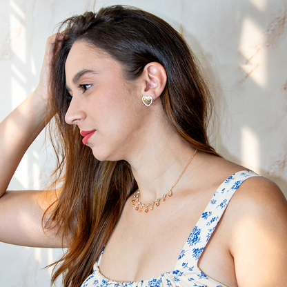 Brinco Coração Delicado Luxo Banhado