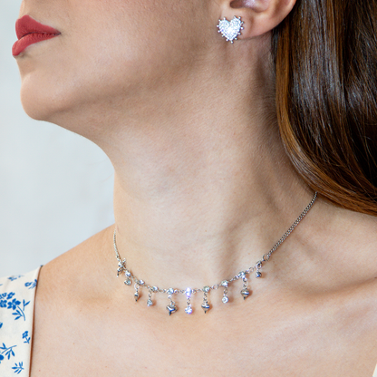 Brinco Coração Cravejado Com Estrela Banhado