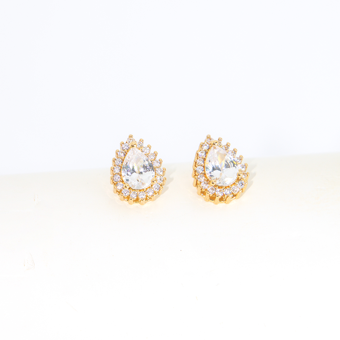 Conjunto Gota Grande Cravejado Banhado