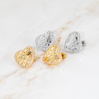 Brinco Coração Delicado Luxo Banhado