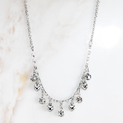 Colar Delicado Corações Com Zircônias Penduradas Banhado