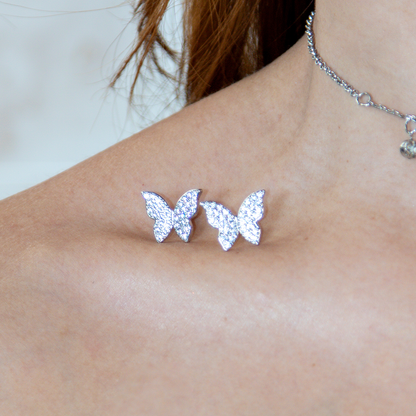 Brinco Borboleta Brilho de Luz Banhado